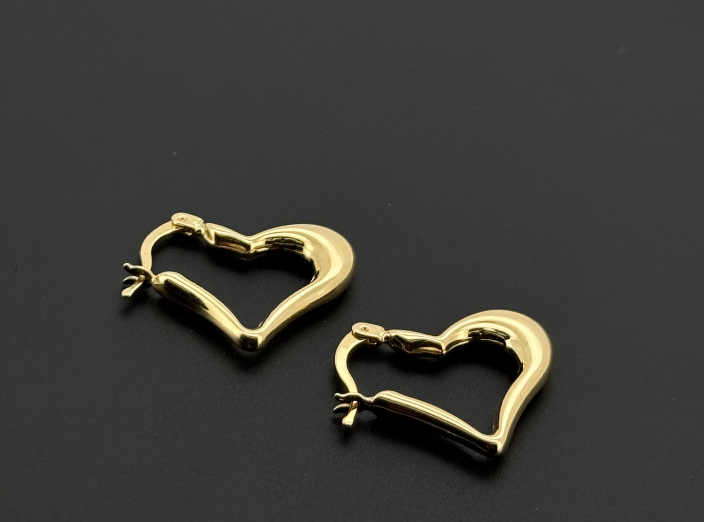 18K Solid Gold Simple Ladies Hoops E890