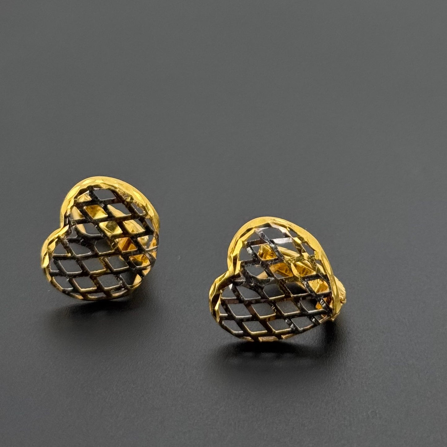 22K Solid Gold Simple Ladies Hoops E909