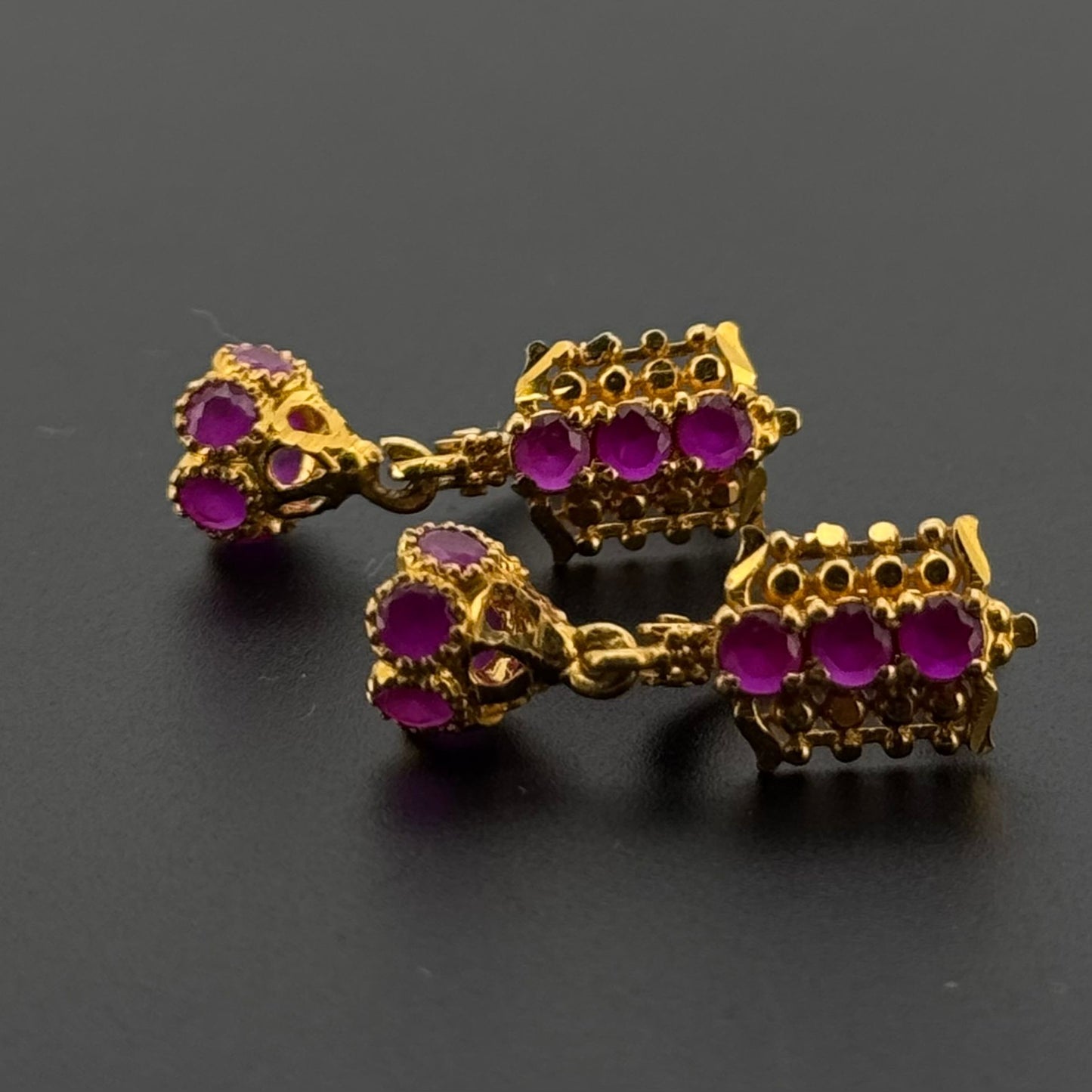 22K Solid Gold Simple Ladies Hoops E922