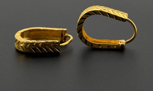 22K Solid Gold Simple Ladies Hoops E925