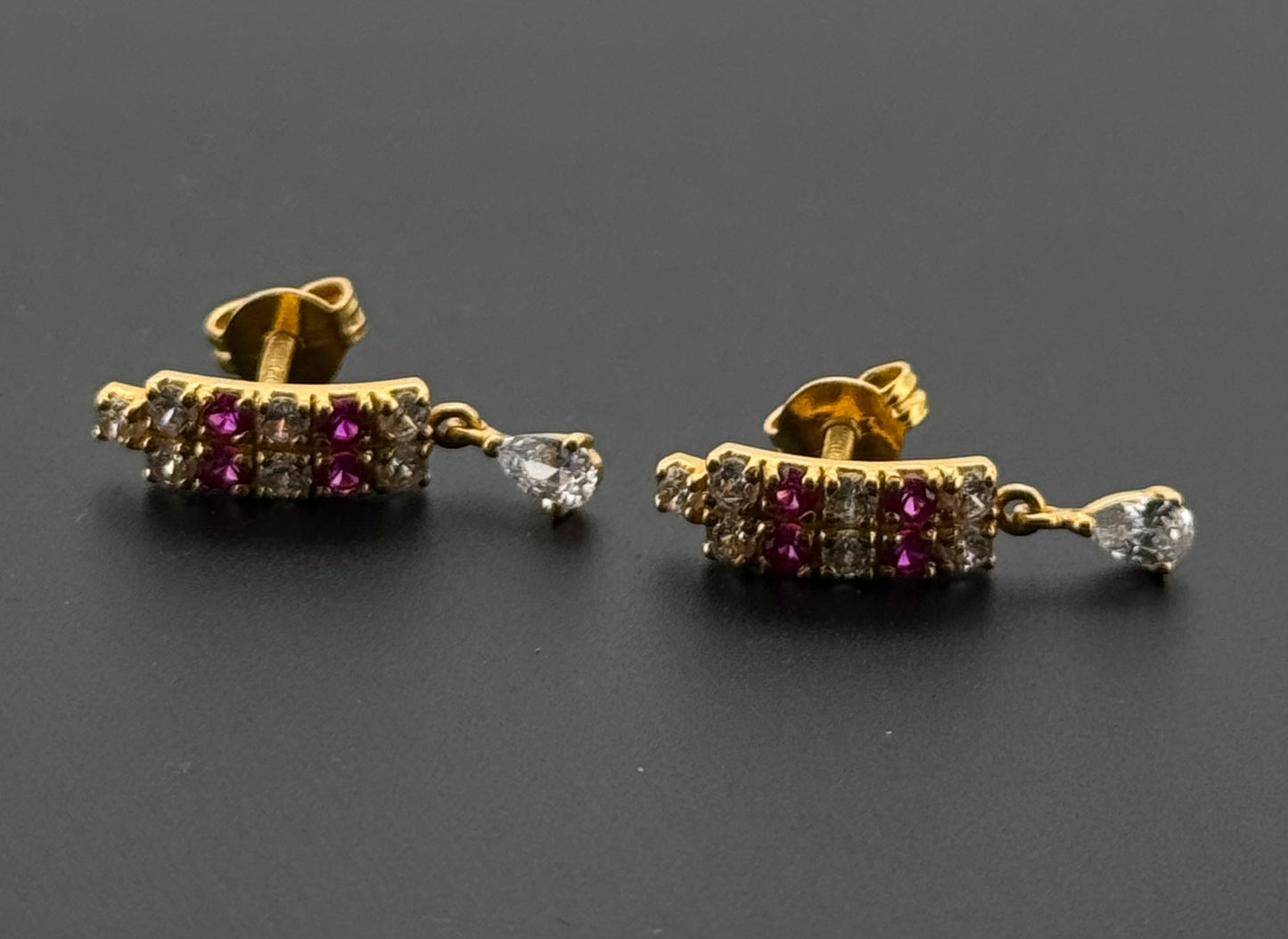 22K Solid Gold Simple Ladies Hoops E932