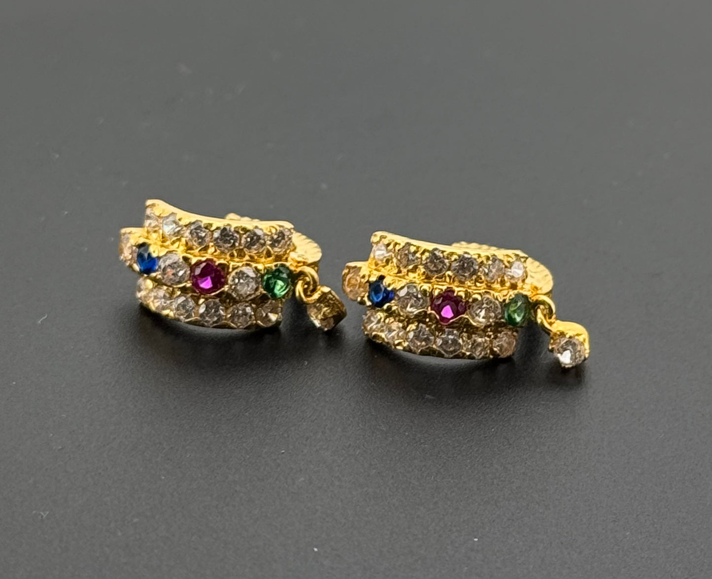 22K Solid Gold Simple Ladies Hoops E933