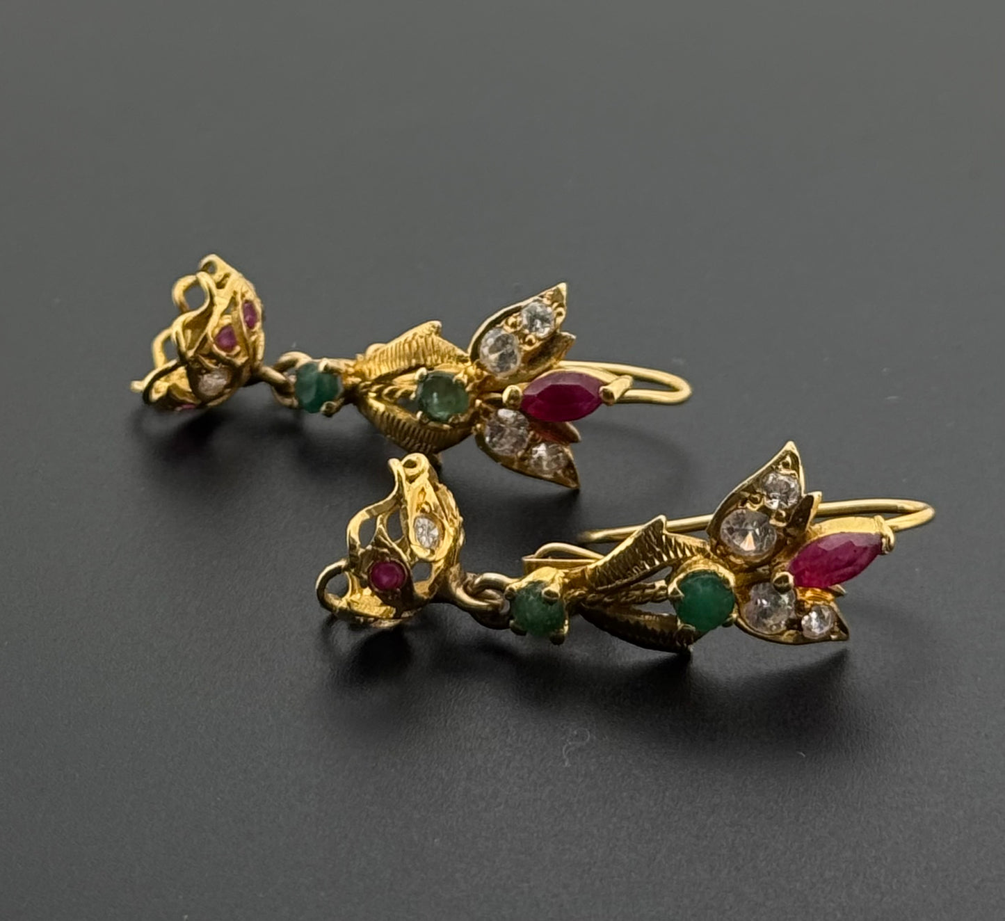 21K Solid Gold Simple Ladies Hoops E940