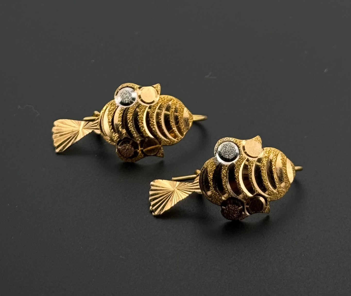 21K Solid Gold Simple Ladies Hoops E951