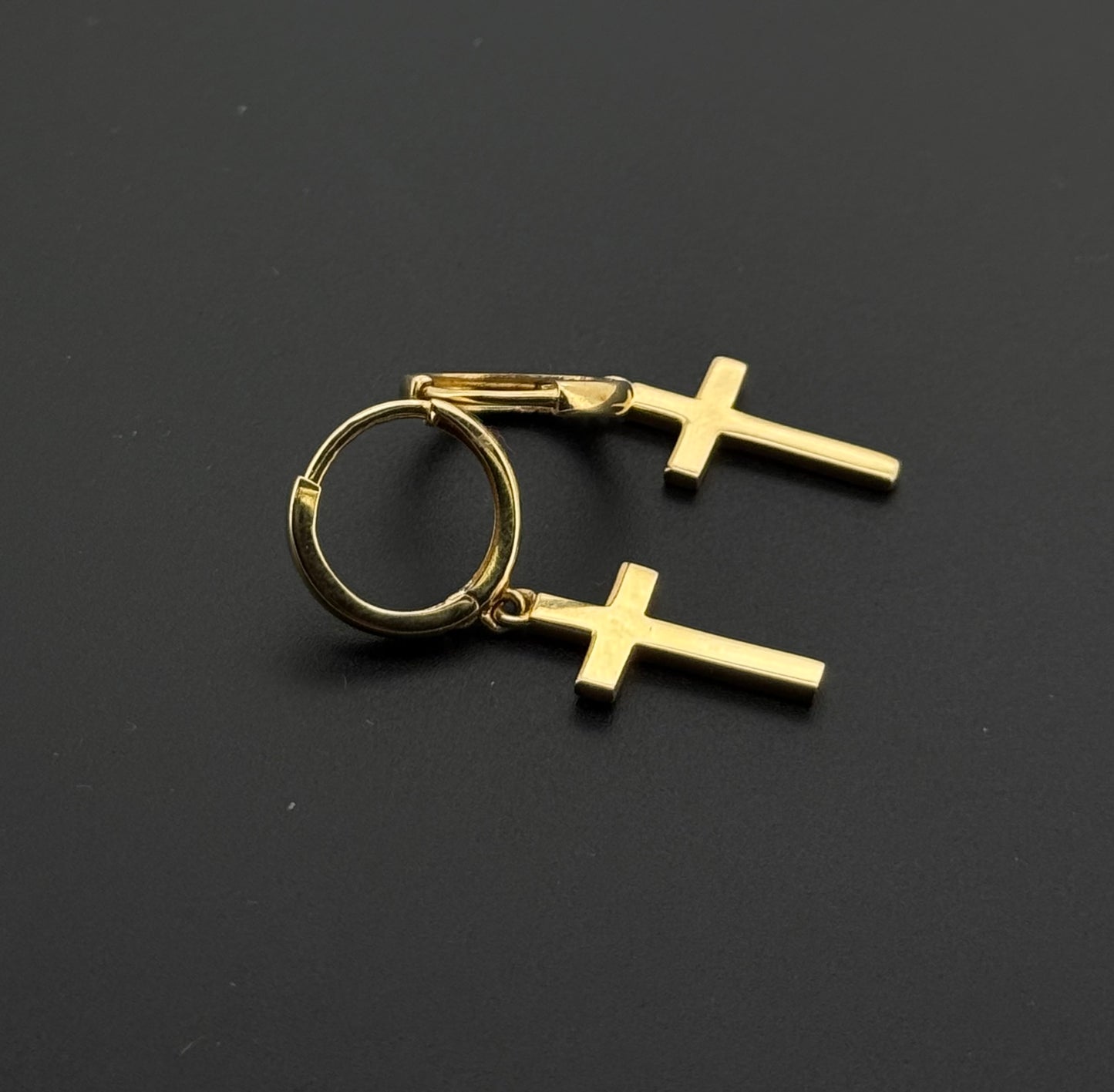 18k Solid Gold Simple Ladies Hoops E957