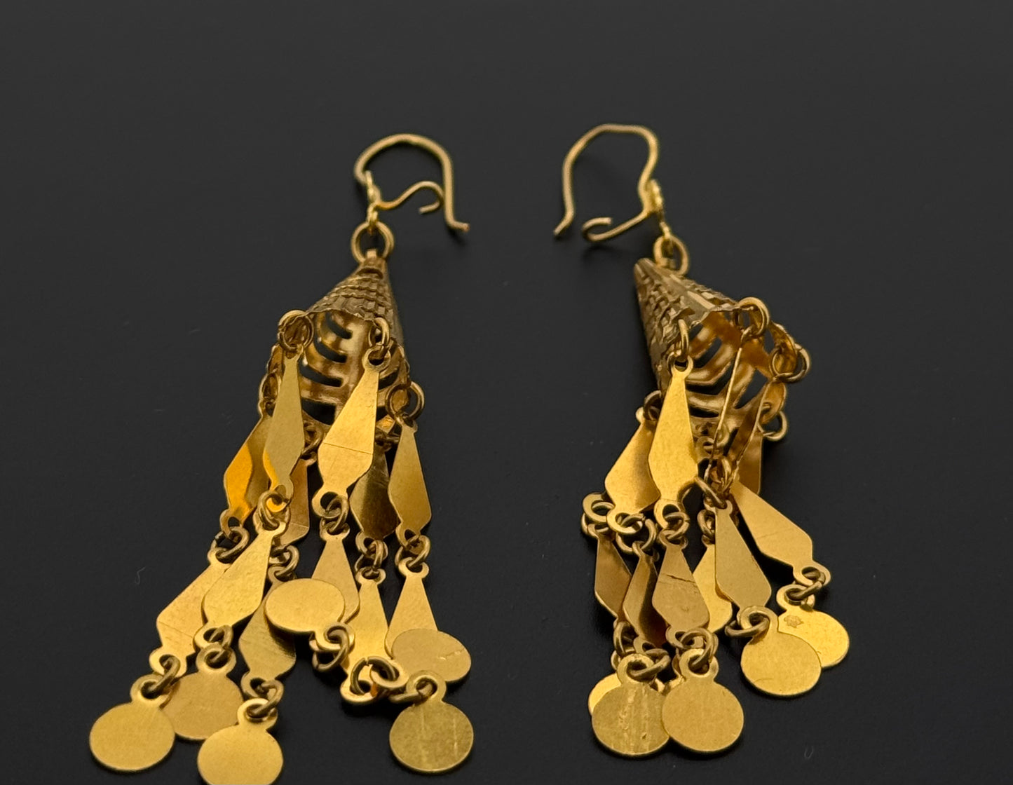 21k Solid Gold Simple Ladies Hoops E961