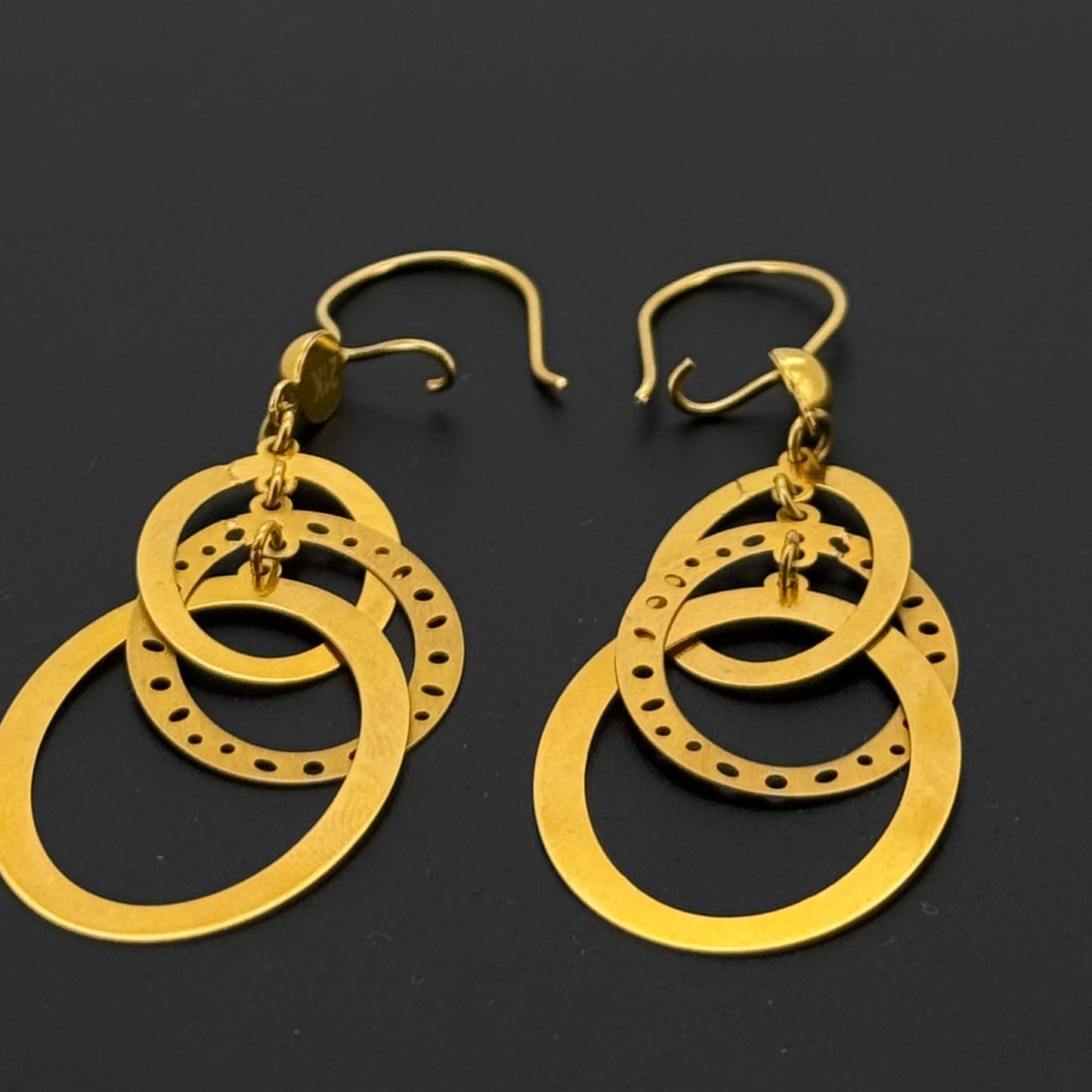 21k Solid Gold Simple Ladies Hoops E962