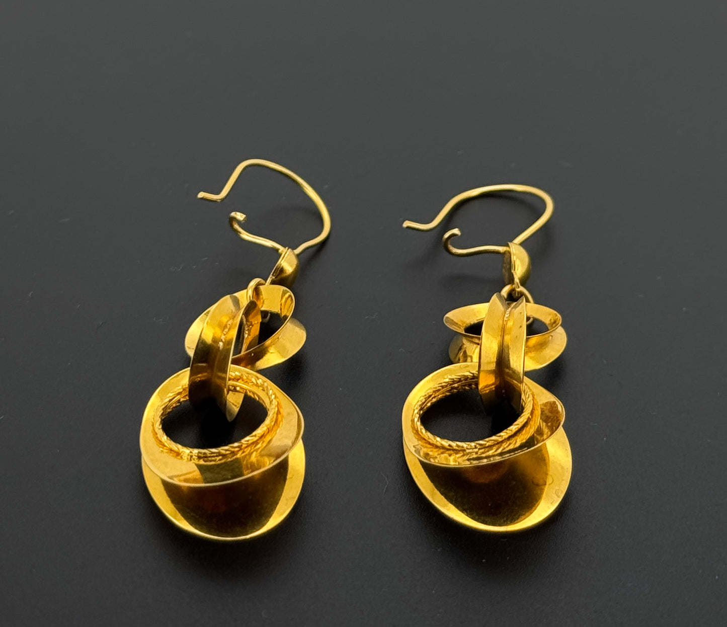 21k Solid Gold Simple Ladies Hoops E965