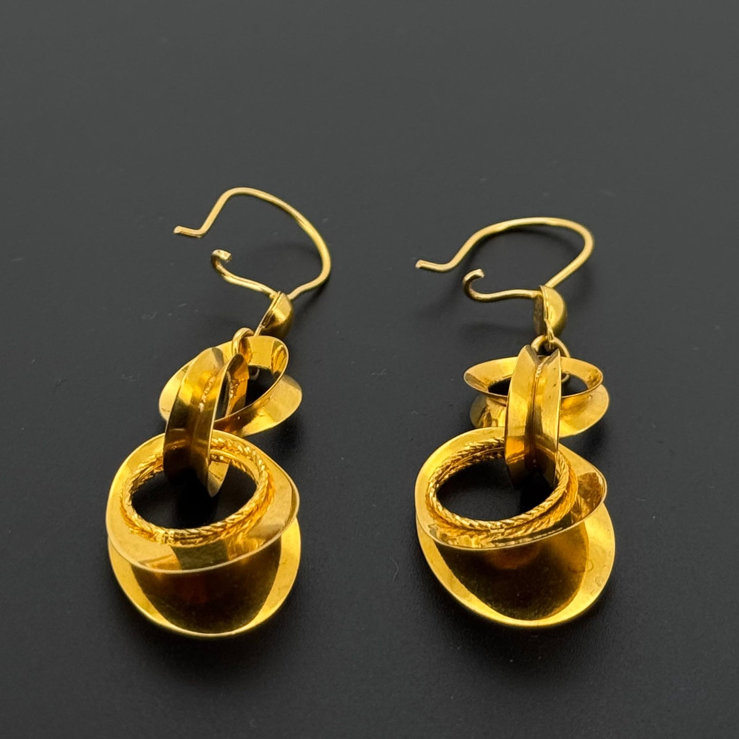 21k Solid Gold Simple Ladies Hoops E965