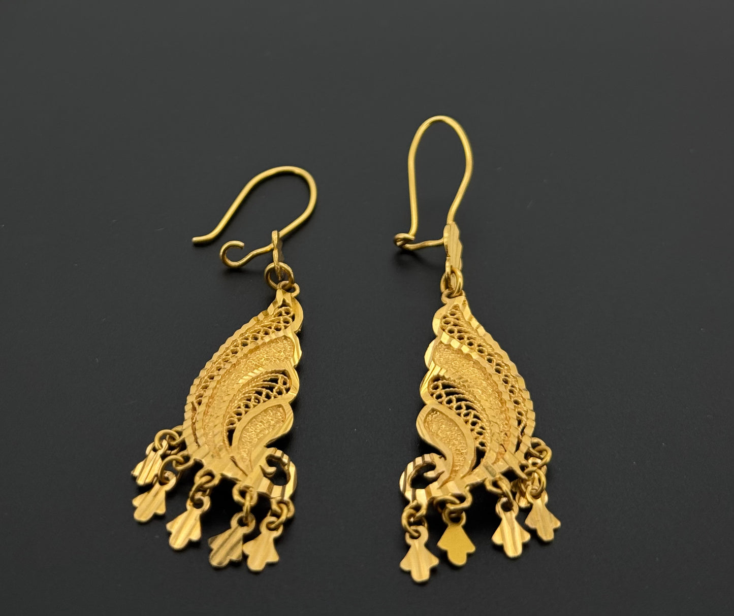 21k Solid Gold Simple Ladies Hoops E968