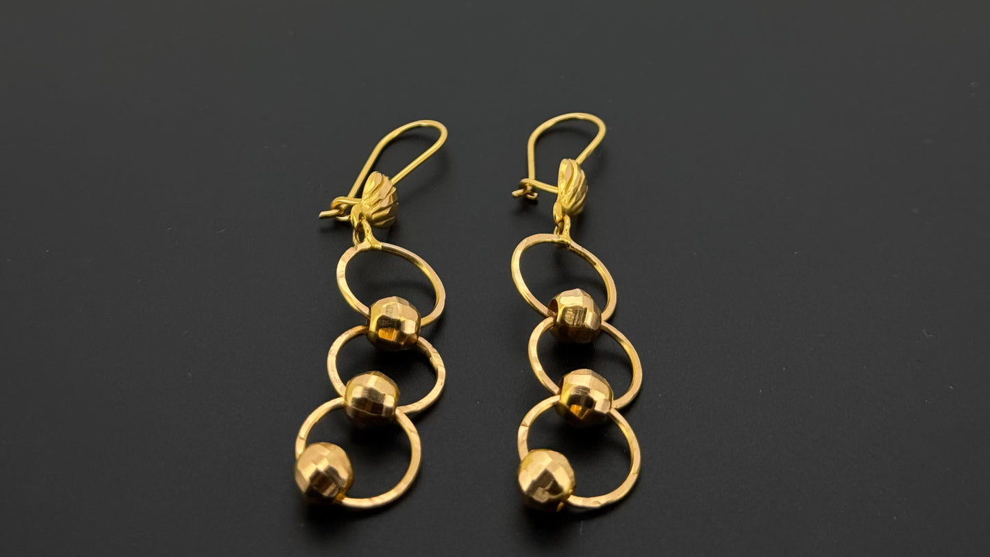 21k Solid Gold Simple Ladies Hoops E969