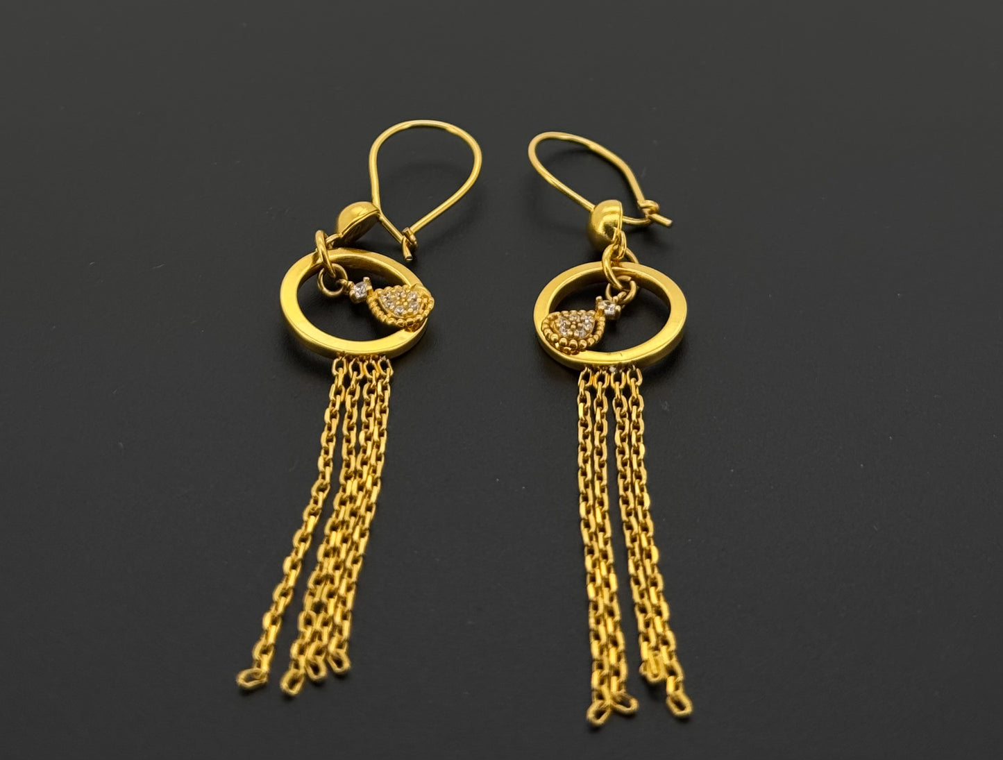 21k Solid Gold Simple Ladies Hoops E970