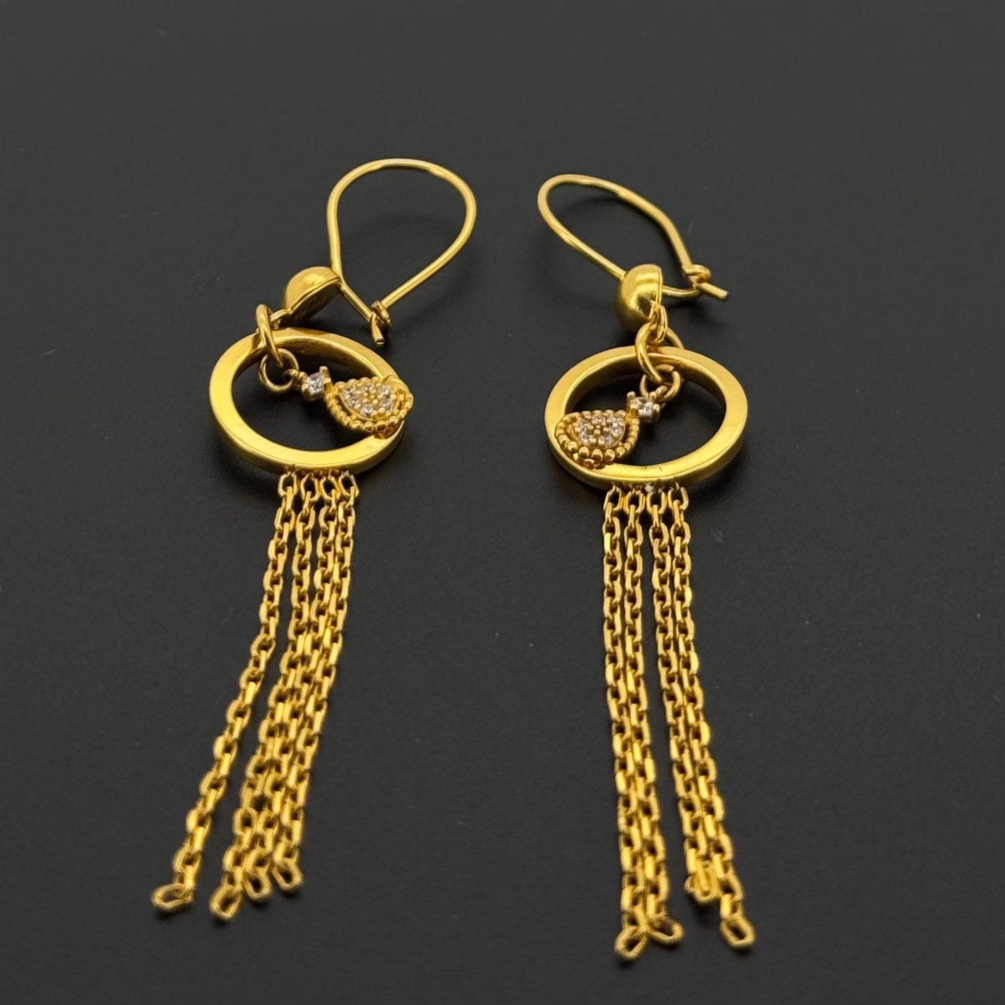 21k Solid Gold Simple Ladies Hoops E970