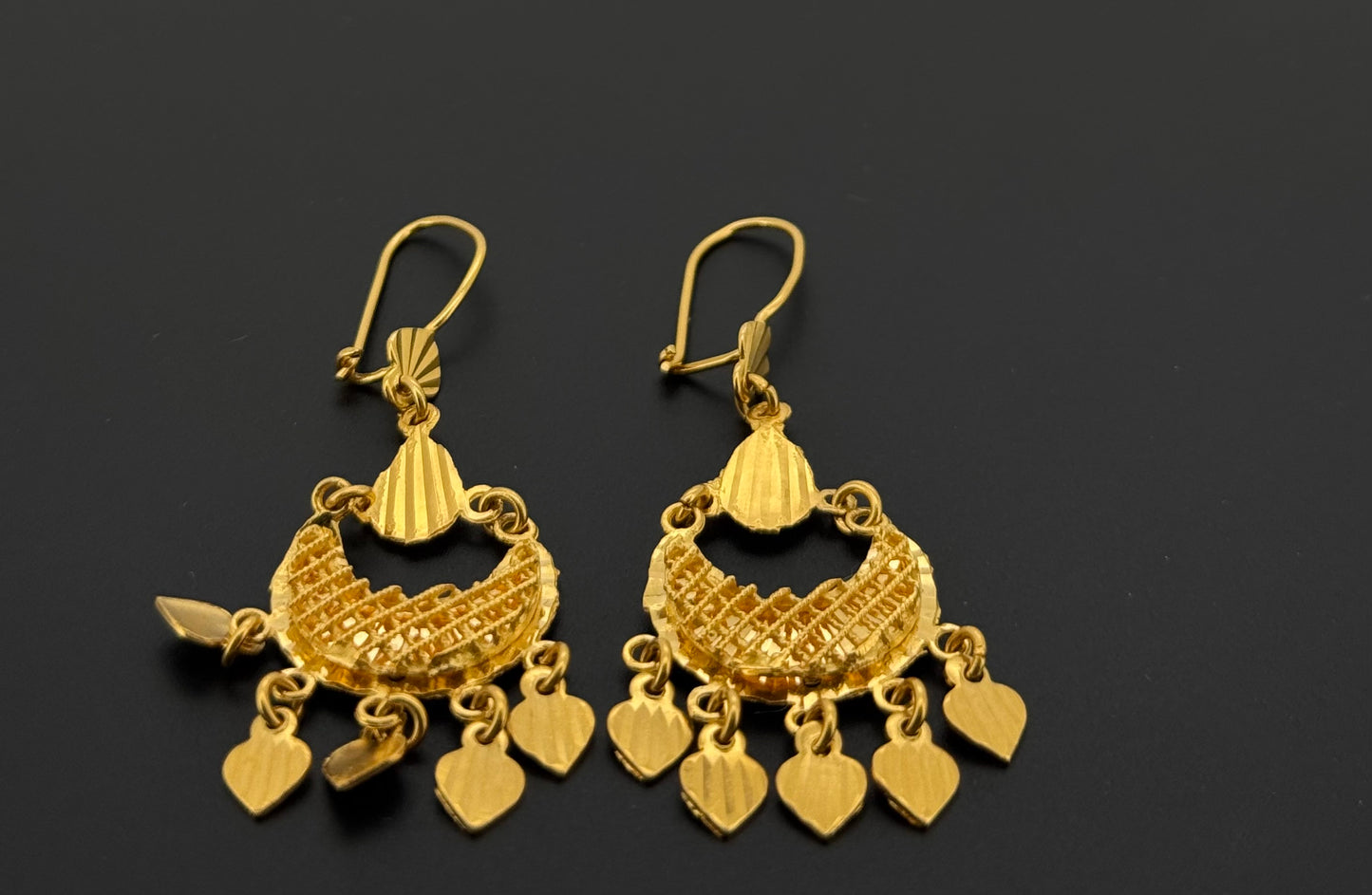 21k Solid Gold Simple Ladies Hoops E971