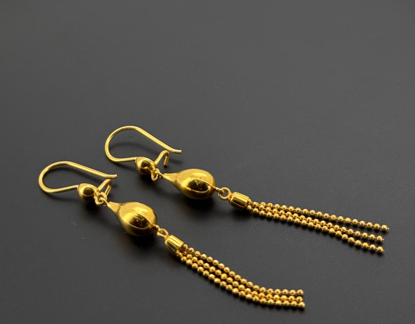 21k Solid Gold Simple Ladies Hoops E974