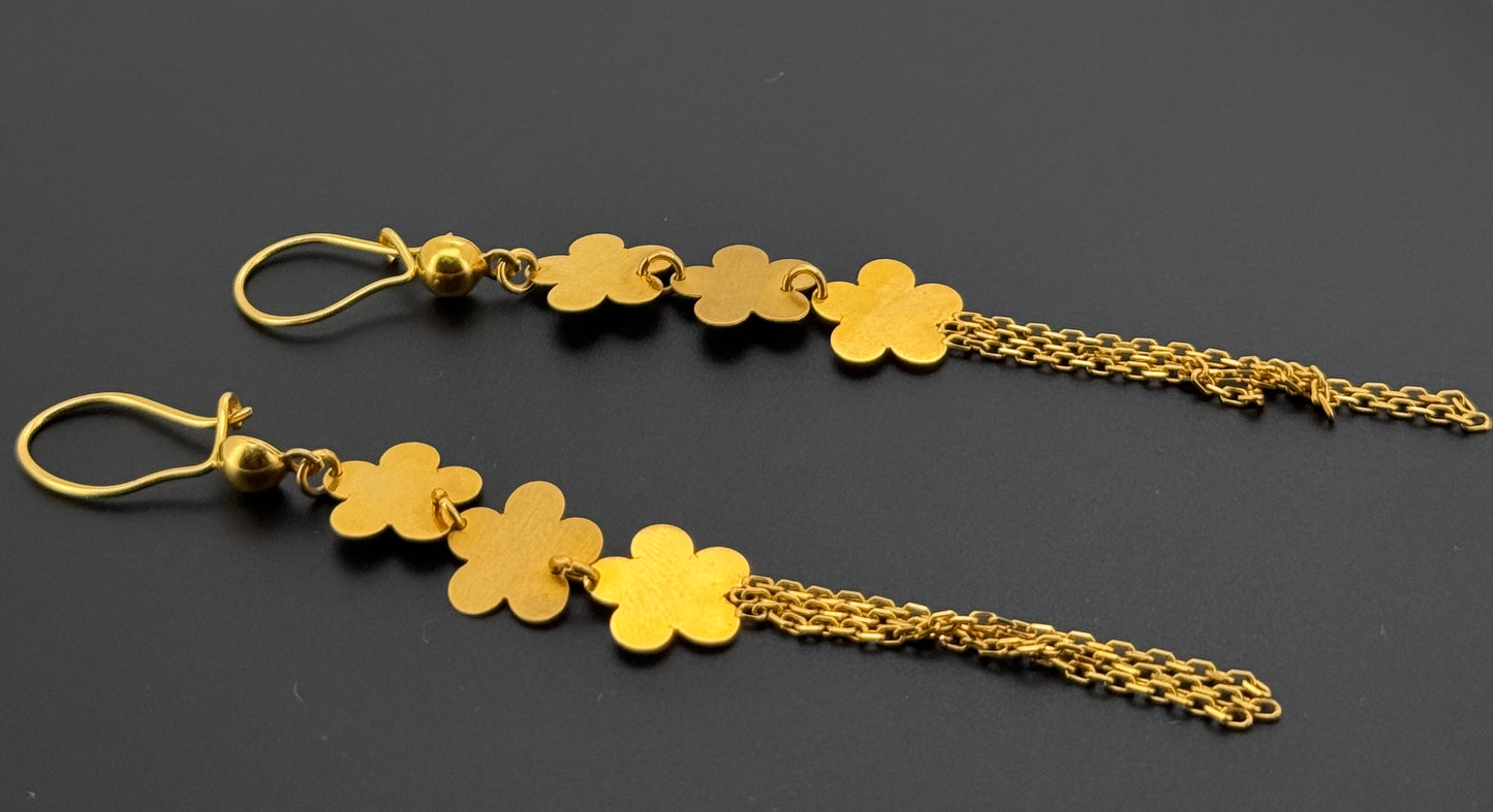 21k Solid Gold Simple Ladies Hoops E975