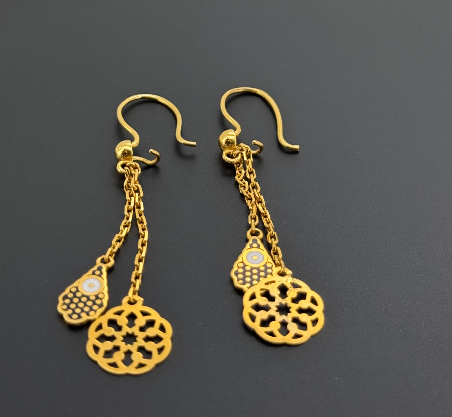 21k Solid Gold Simple Ladies Hoops E979