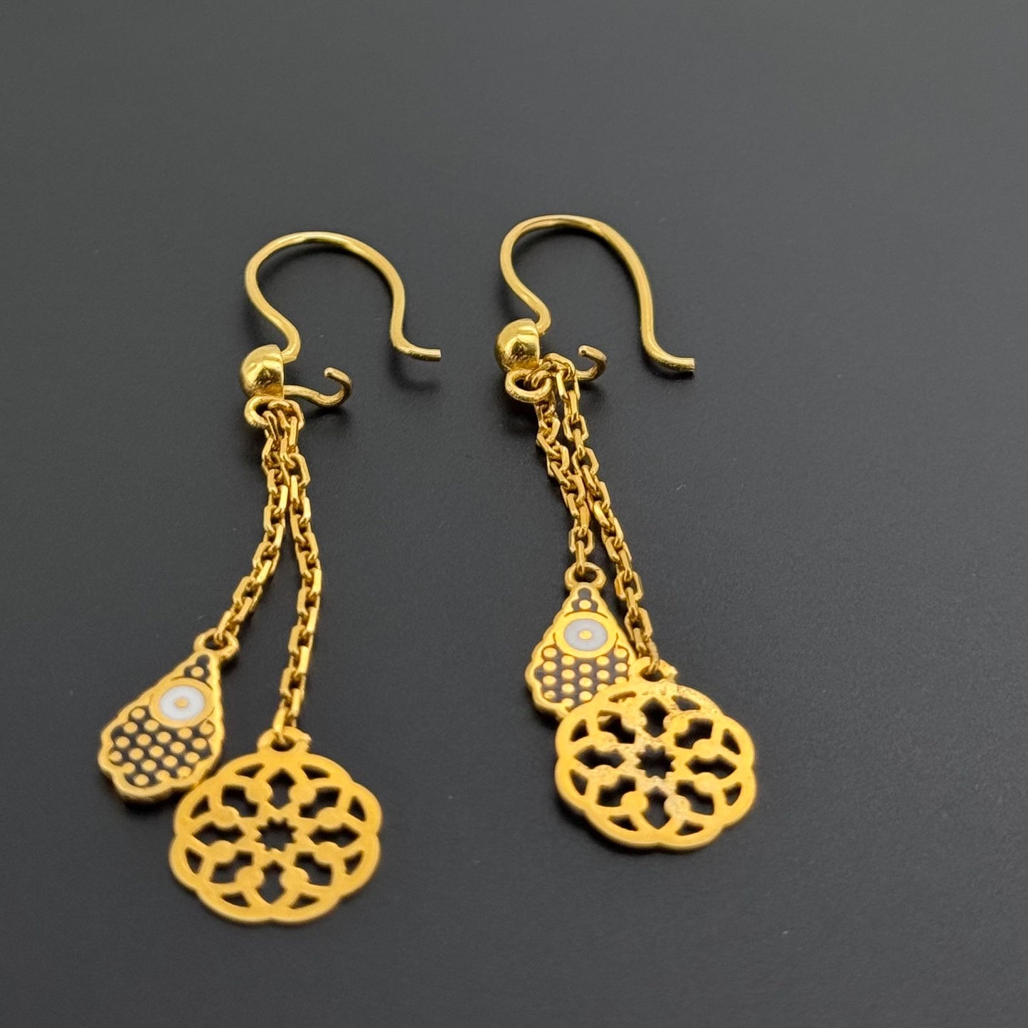 21k Solid Gold Simple Ladies Hoops E979