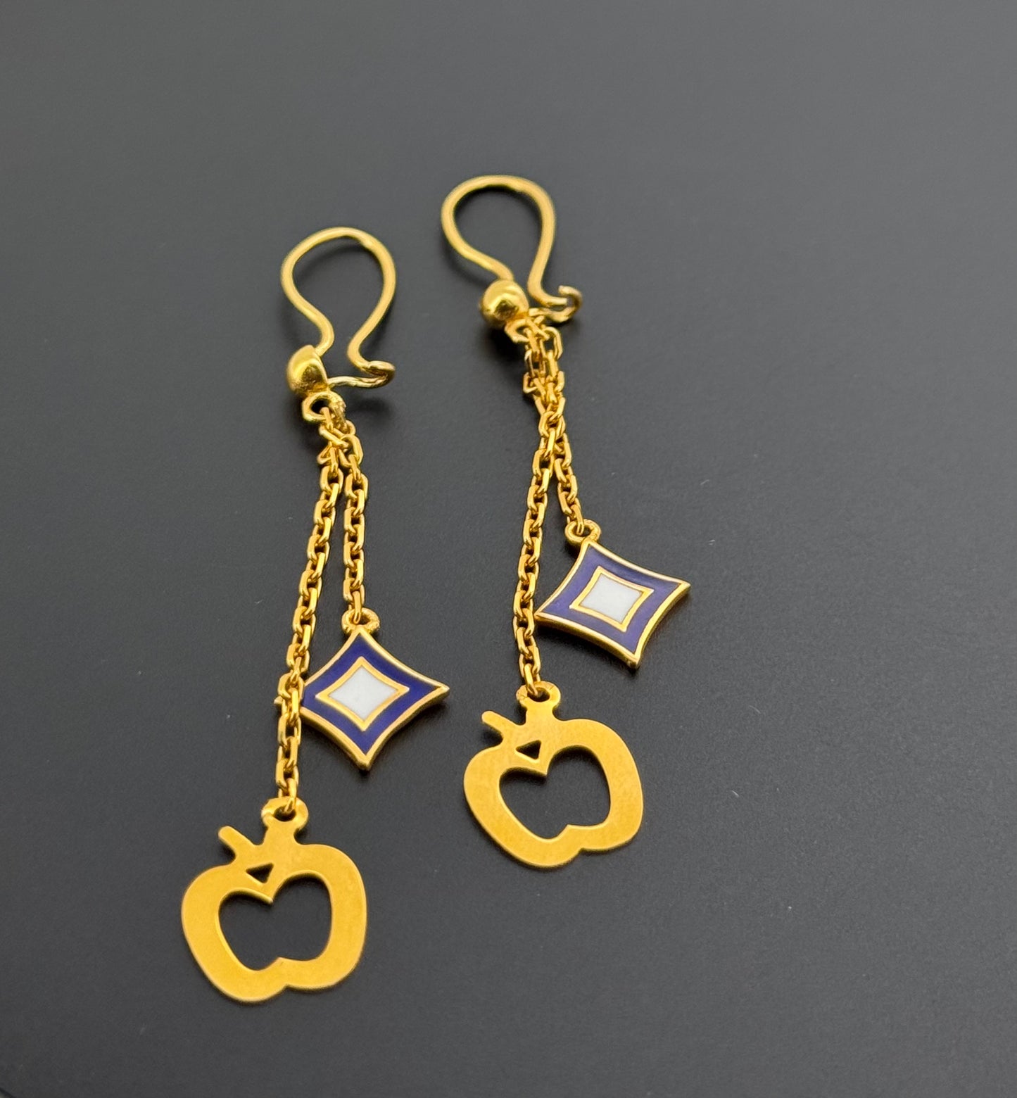 21k Solid Gold Simple Ladies Hoops E980