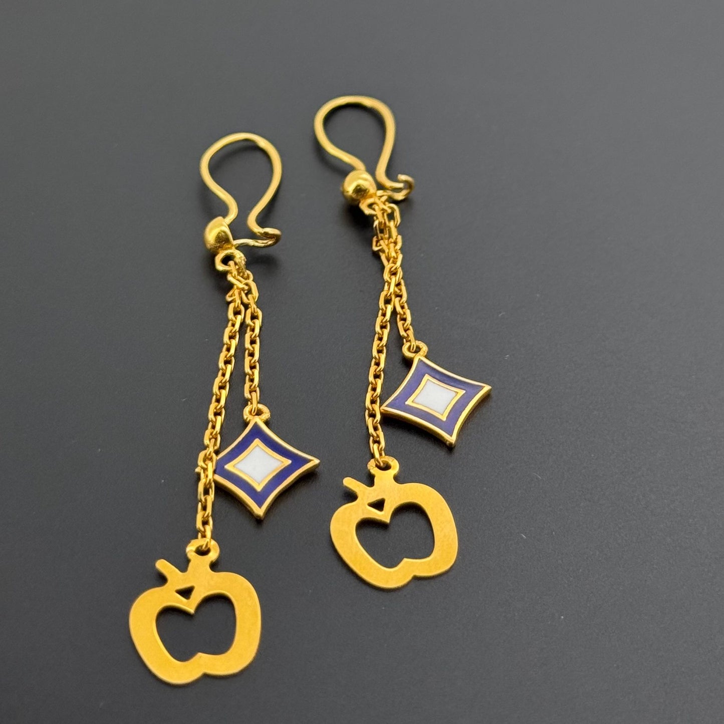 21k Solid Gold Simple Ladies Hoops E980