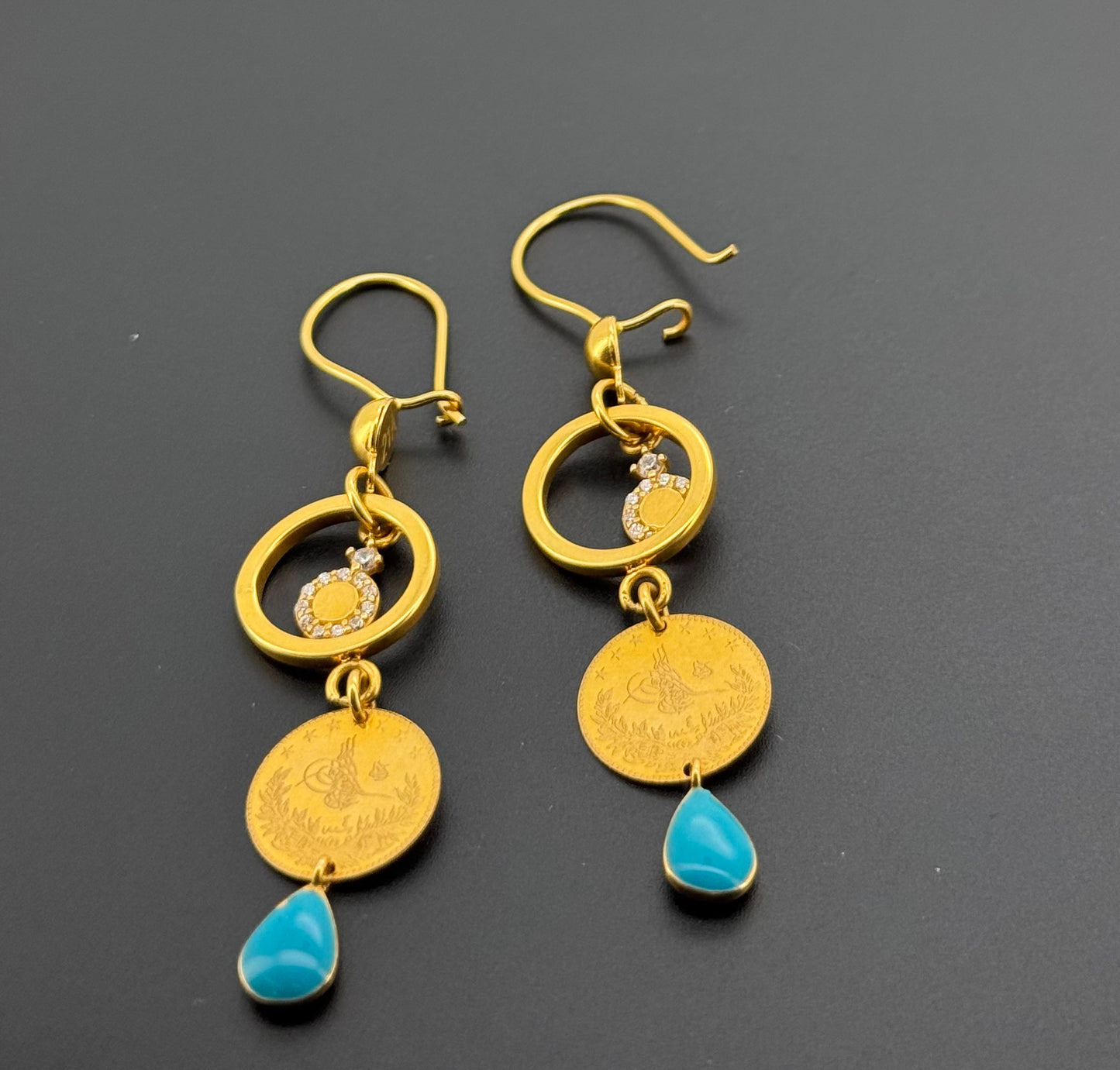 21k Solid Gold Simple Ladies Hoops E981