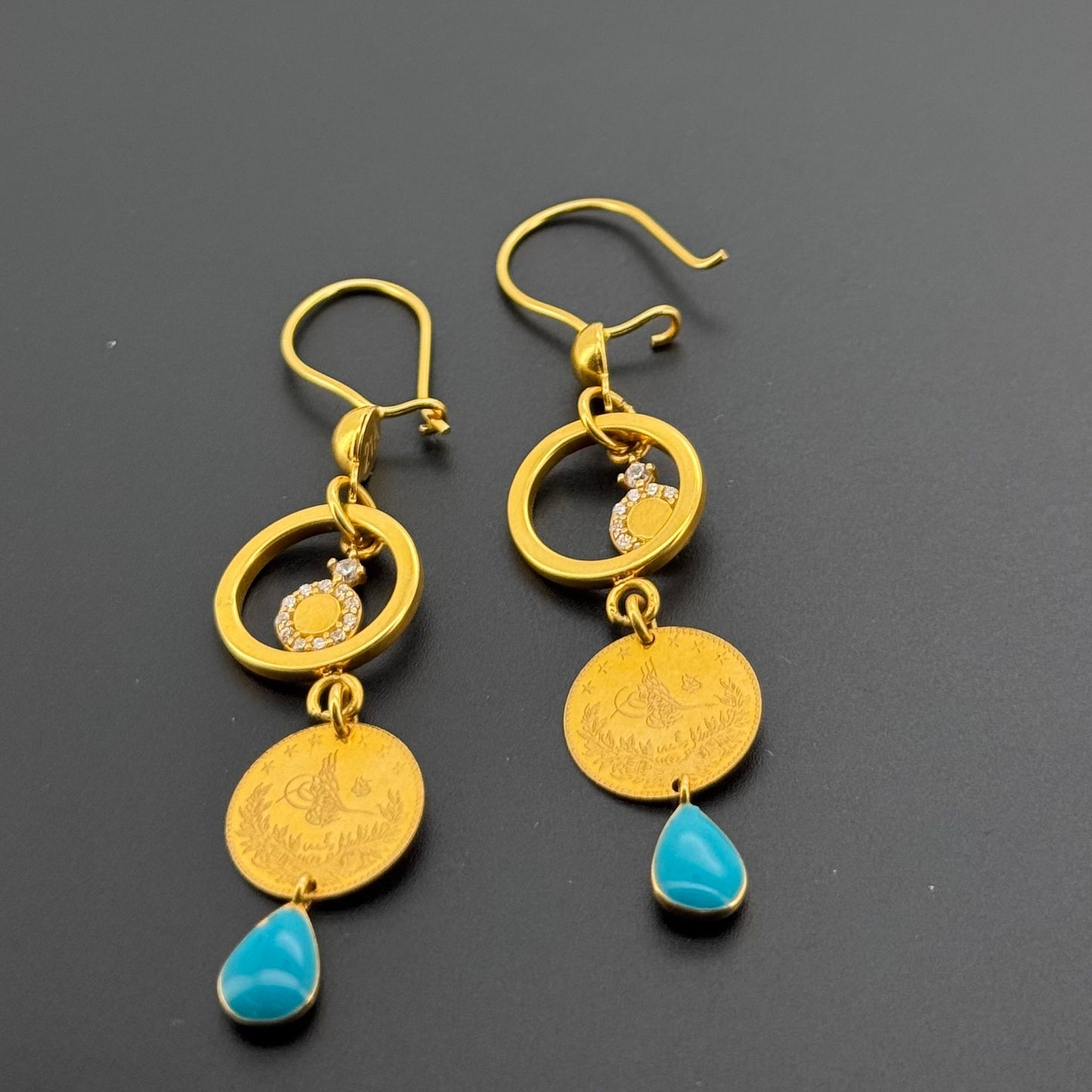 21k Solid Gold Simple Ladies Hoops E981