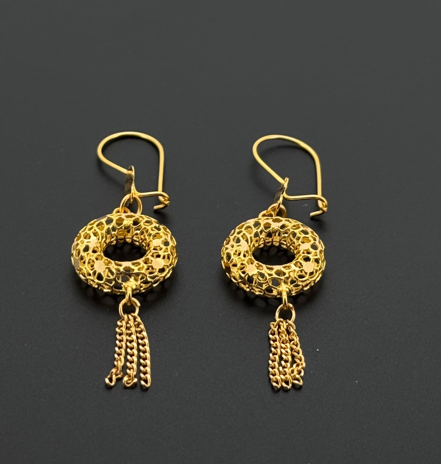 22k Solid Gold Simple Ladies Hoops E982