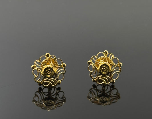 22K Solid Gold Fancy Studs ES158