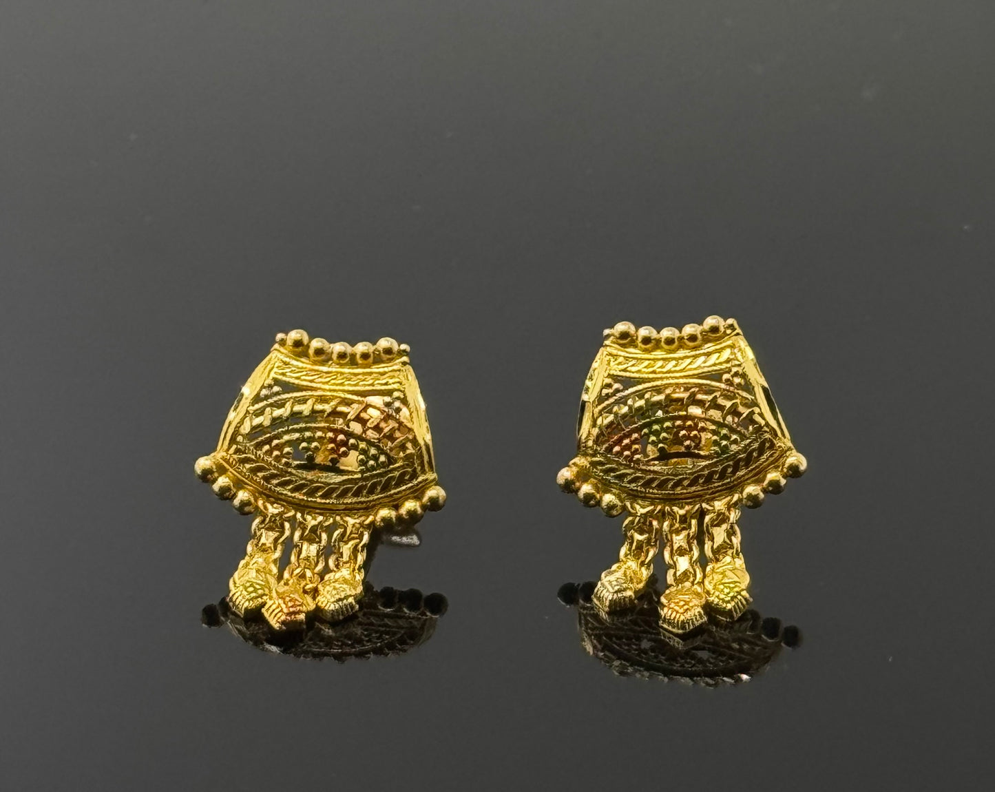 22K Solid Gold Fancy Studs ES164