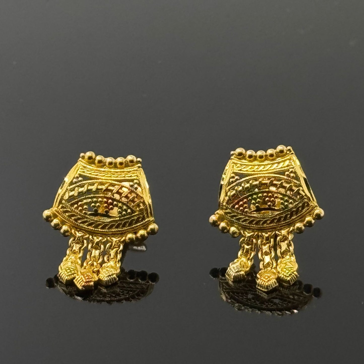 22K Solid Gold Fancy Studs ES164