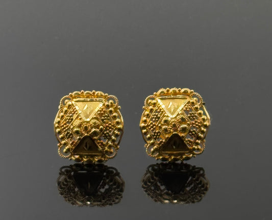 21K Solid Gold Fancy Studs ES167