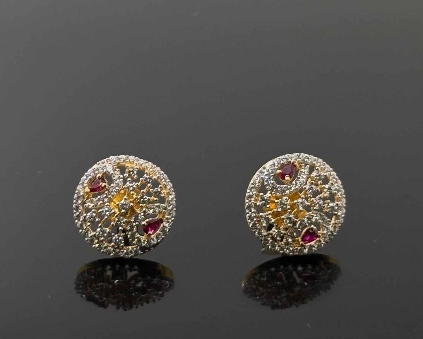 22K Solid Gold Fancy Studs ES180