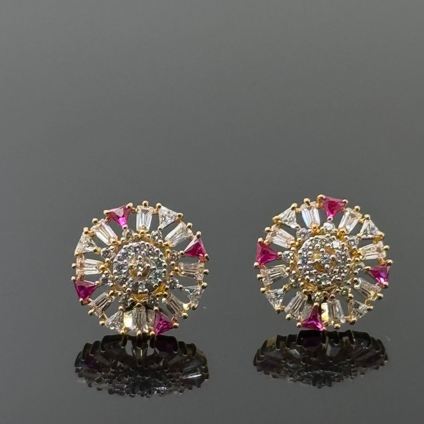 22K Solid Gold Fancy Studs ES187