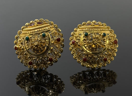 22K Solid Gold Fancy Studs ES213