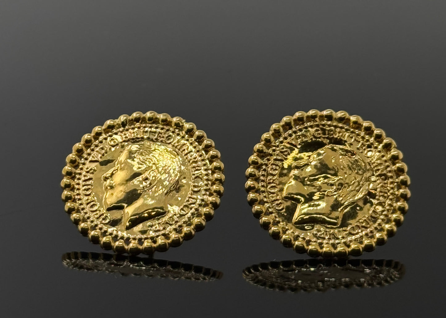 22K Solid Gold Fancy Studs ES216