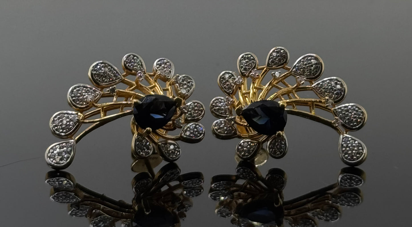 22K Solid Gold Fancy Studs ES222