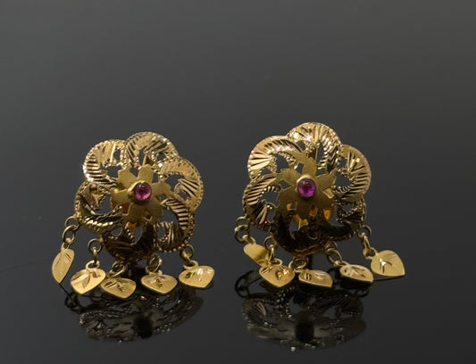 22K Solid Gold Fancy Studs ES282