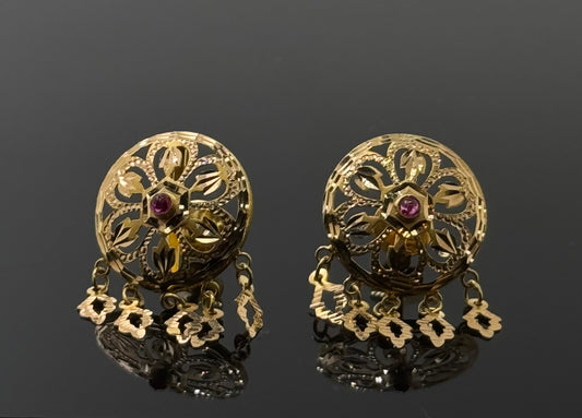 22K Solid Gold Fancy Studs ES284