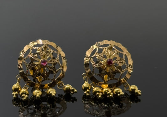 22K Solid Gold Fancy Studs ES288