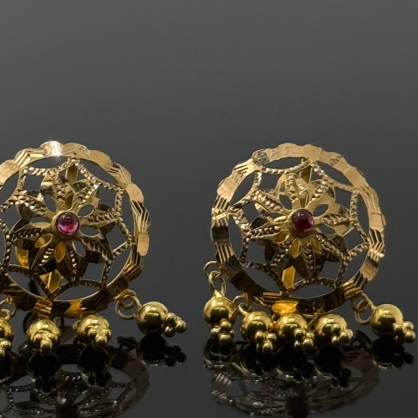 22K Solid Gold Fancy Studs ES288