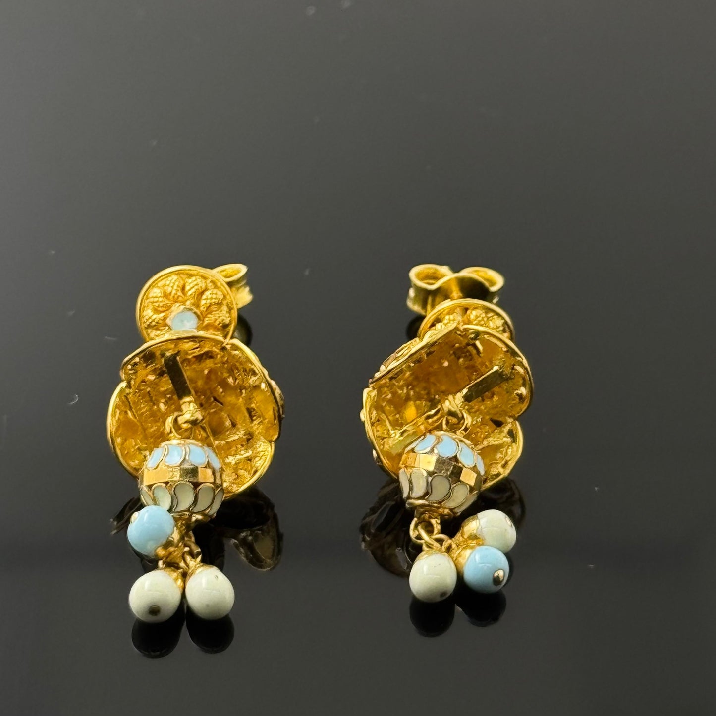 21K Solid Gold Fancy Studs ES294