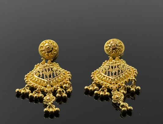 22K Solid Gold Fancy Studs ES302