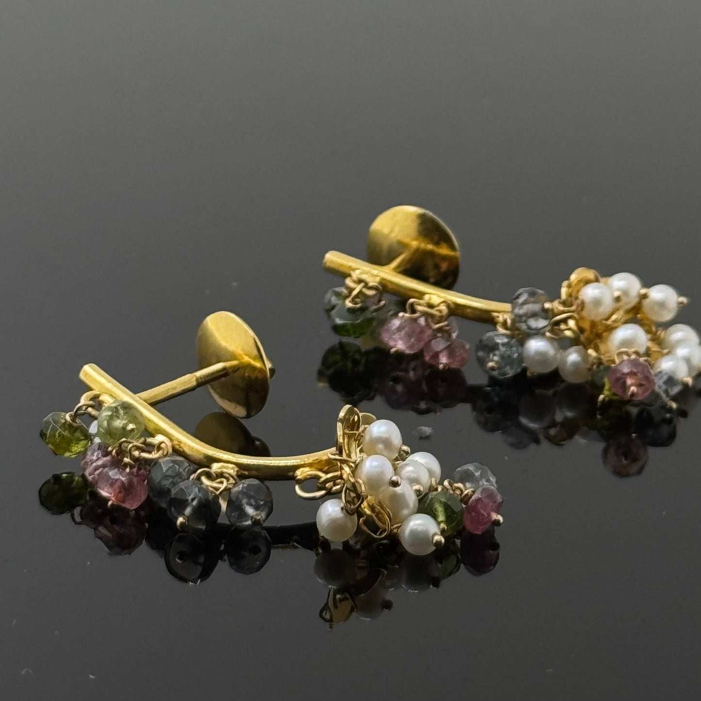18K Solid Gold Fancy Studs ES305
