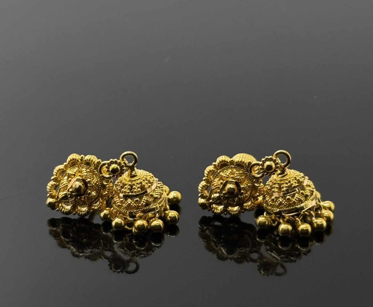 22K Solid Gold Fancy Studs ES316