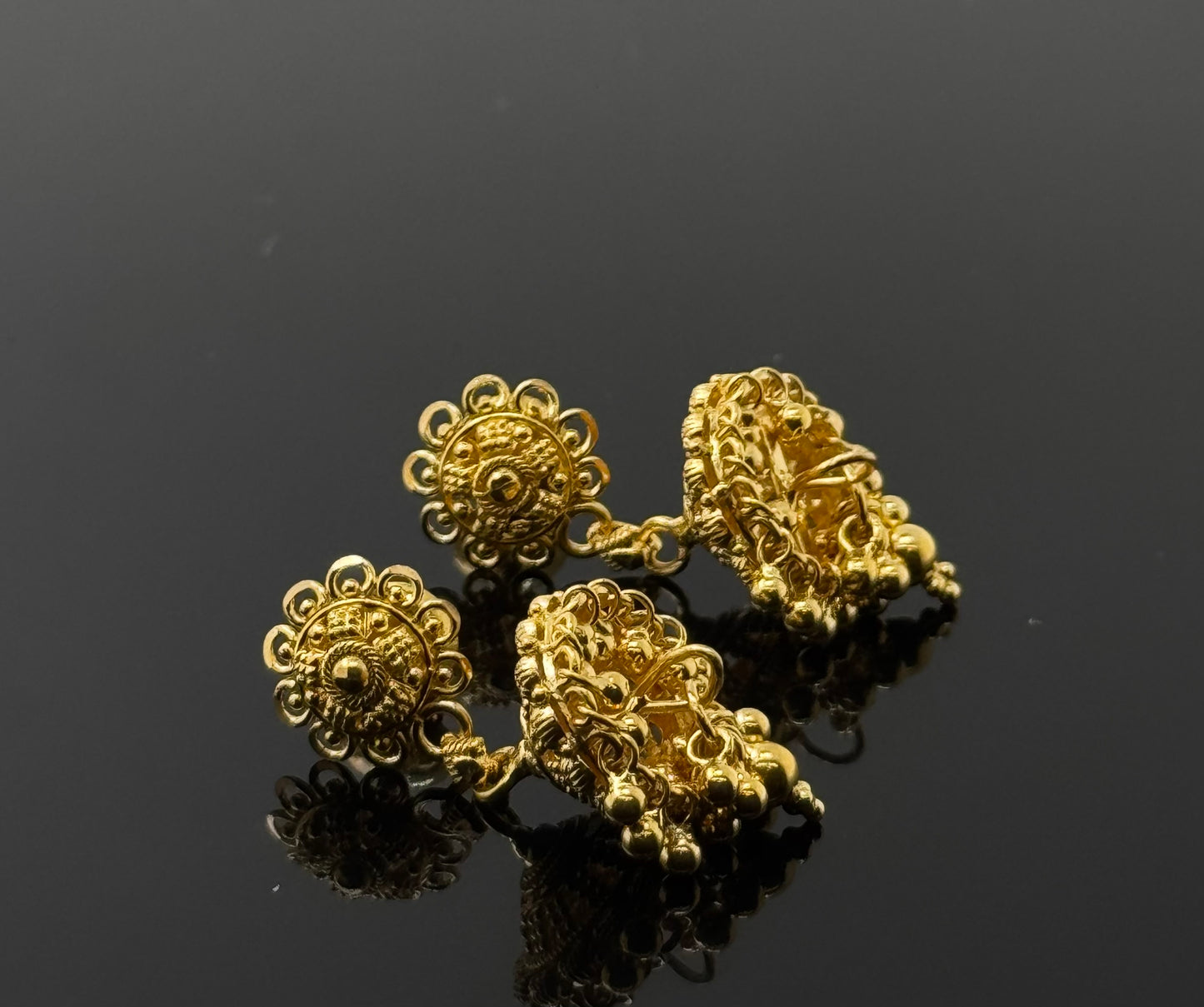 22K Solid Gold Fancy Studs ES317