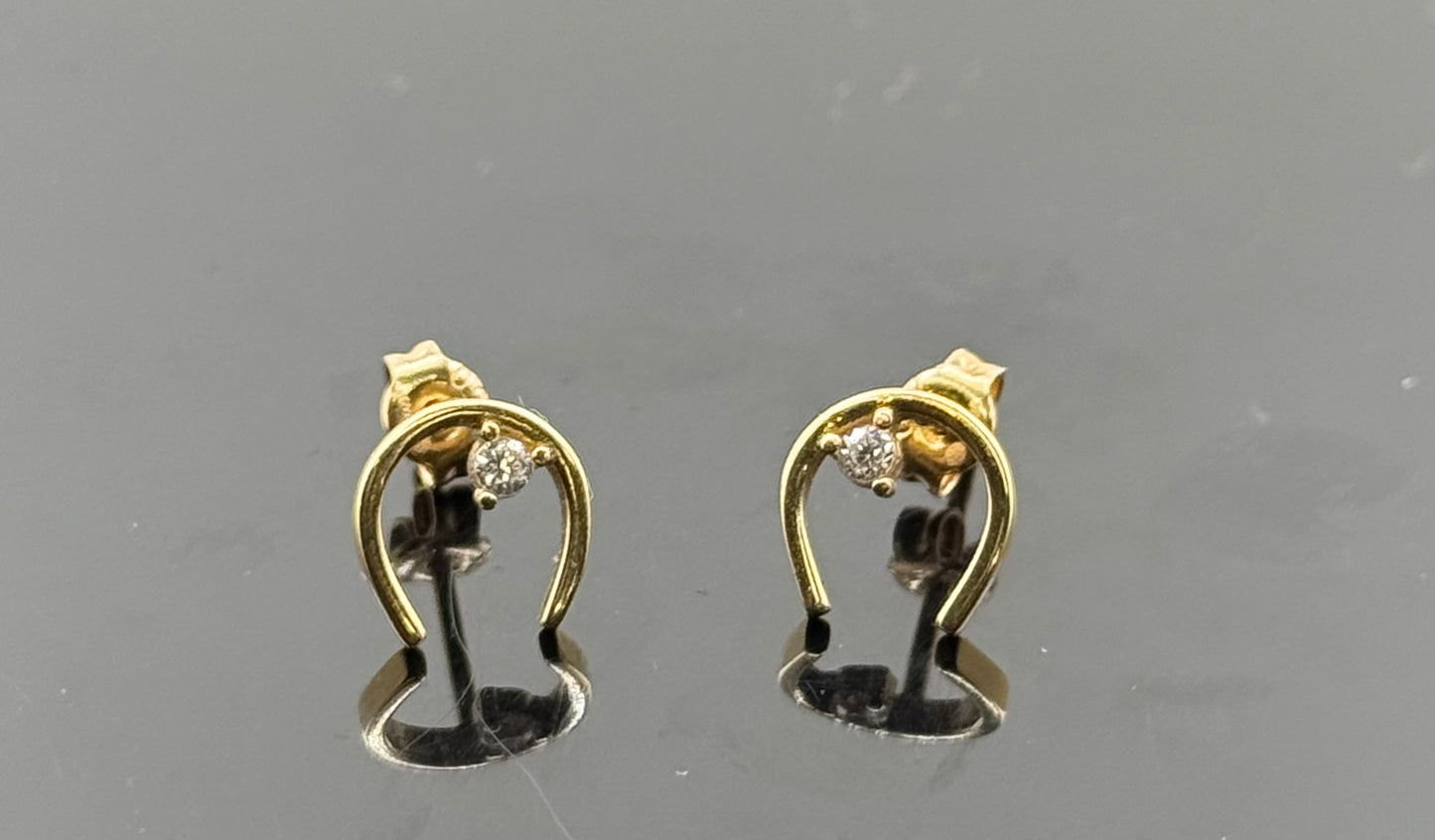 18K Solid Gold Fancy Studs ES34