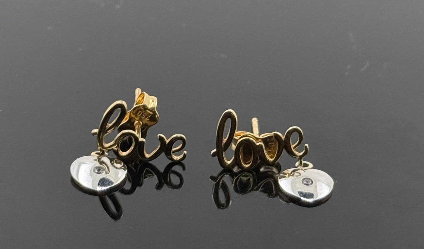 18K Solid Gold Fancy Studs ES36