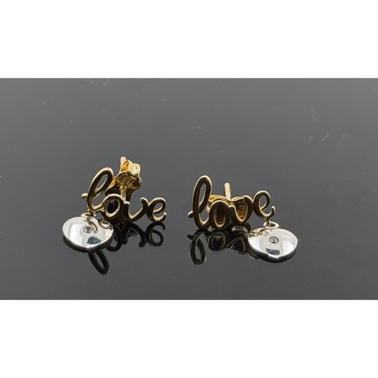18K Solid Gold Fancy Studs ES36
