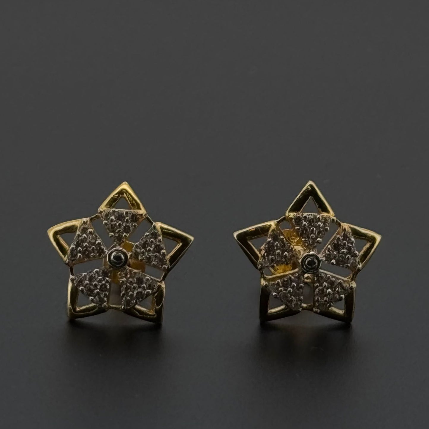 22K Solid Gold Fancy Studs ES382