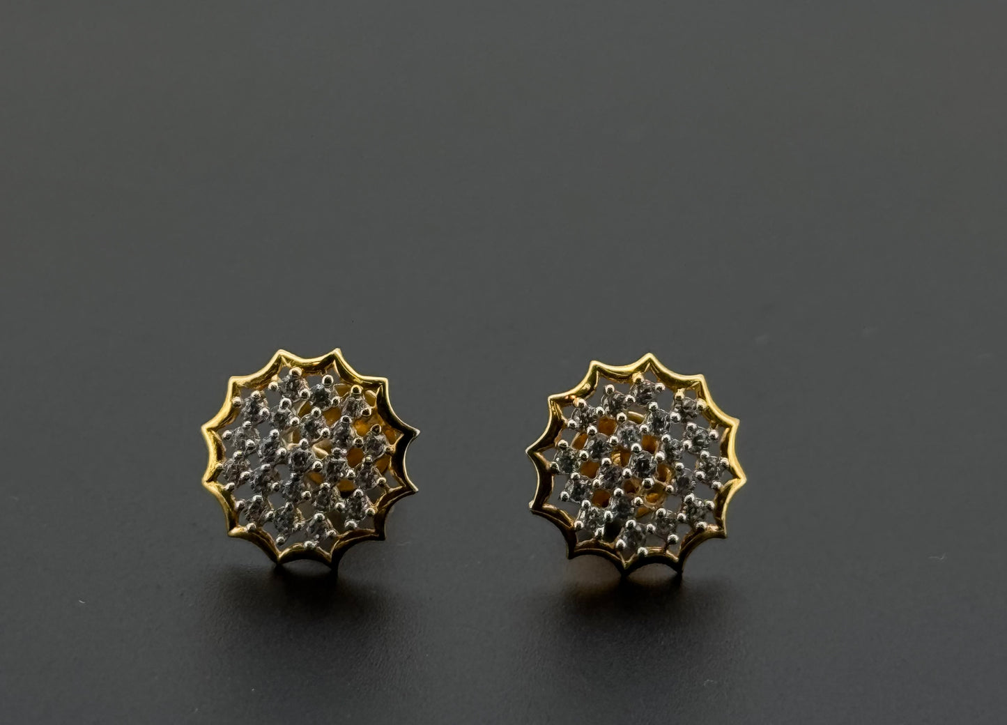 22K Solid Gold Fancy Studs ES387